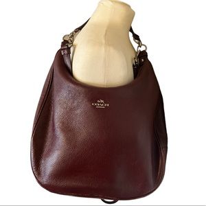 Large Coach Maroon Crossbody Hobo Bag